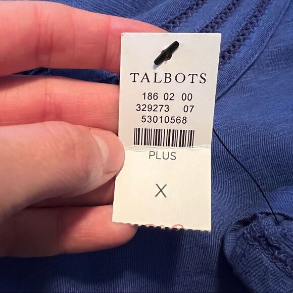 NWT! Talbots blue short sleeve tee - Picture 4 of 9